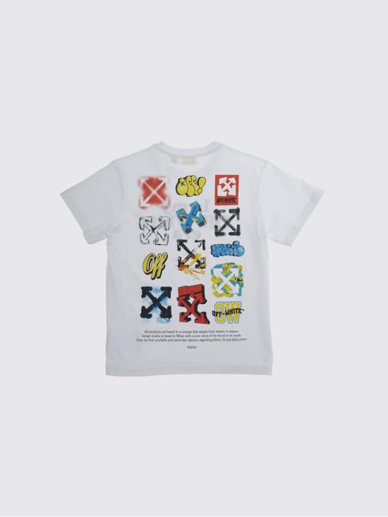 26SS [키즈] 오프화이트 티셔츠 44BAA002S26J007 100 White - OFF WHITE