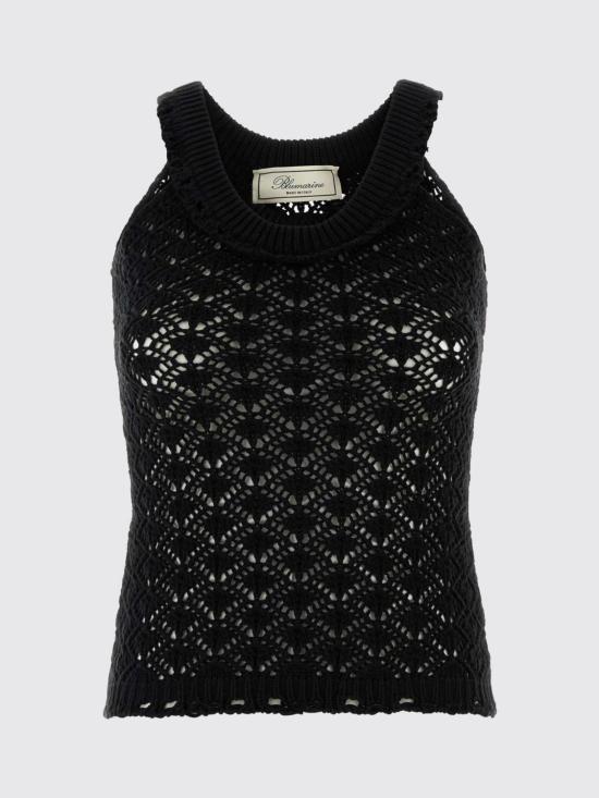 26SS 블루마린 민소매 티셔츠 2M692A N0990 Black - BLUMARINE