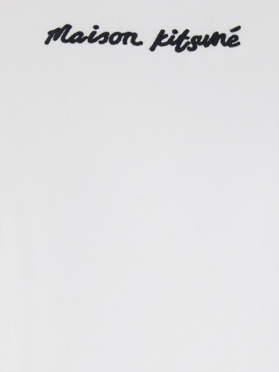 26SS 메종키츠네 자수 오버사이즈 티셔츠 OM00122KJ0119 P100 White - MAISON KITSUNE