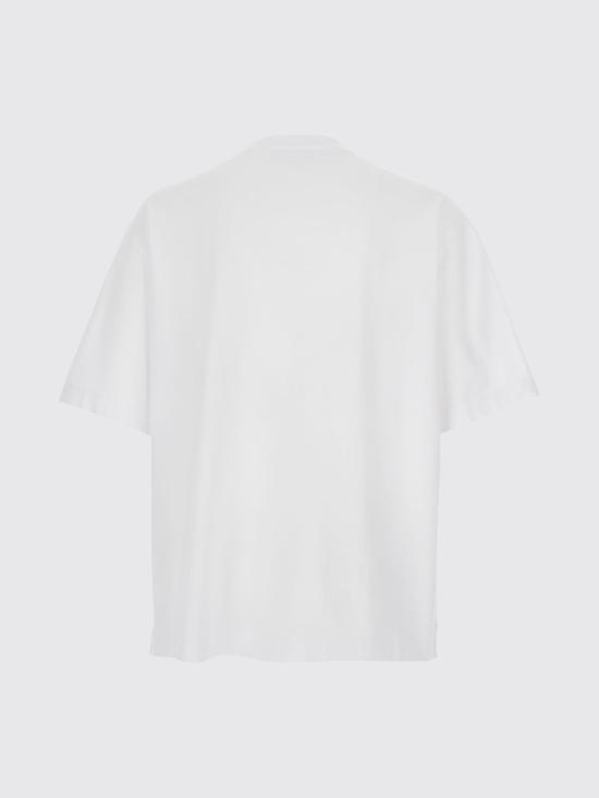 26SS 메종키츠네 자수 오버사이즈 티셔츠 OM00122KJ0119 P100 White - MAISON KITSUNE