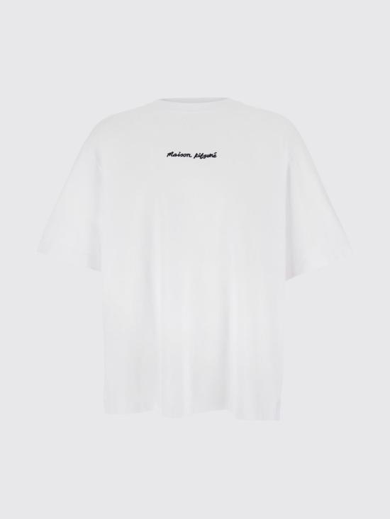 26SS 메종키츠네 자수 오버사이즈 티셔츠 OM00122KJ0119 P100 White - MAISON KITSUNE