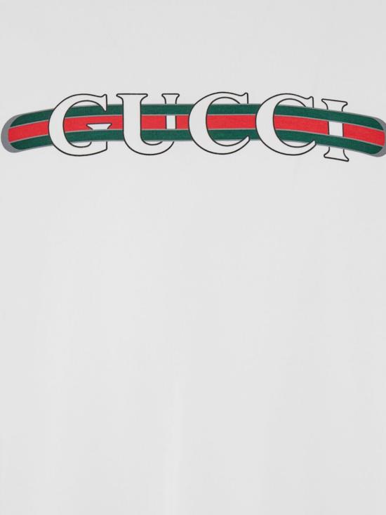 26SS 구찌 프린트 디테일 코튼 저지 티셔츠 784361XJGKB 9074 White - GUCCI