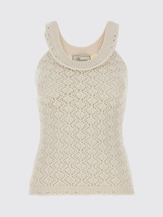 26SS 블루마린 민소매 티셔츠 2M692A N0103 White - BLUMARINE