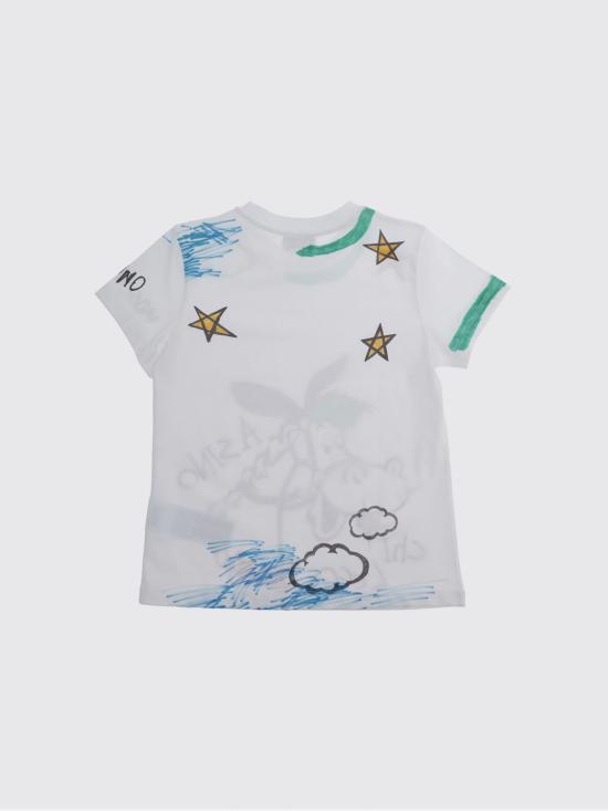 26SS [키즈] 모스키노 티셔츠 HSM04LLAA02 10101 White - MOSCHINO
