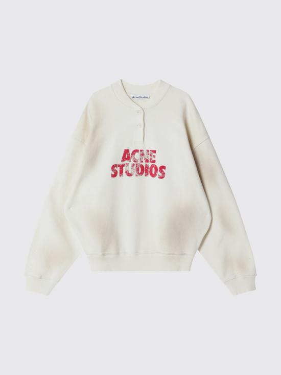 26SS 아크네 스튜디오 플리스 로고 스웨트셔츠 AI0181 AEG Beige - ACNE STUDIOS