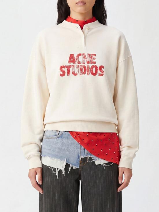 26SS 아크네 스튜디오 플리스 로고 스웨트셔츠 AI0181 AEG Beige