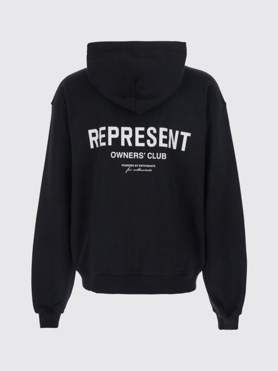 26SS 리프레젠트 후드 티셔츠 OCM41122 001 Black - REPRESENT