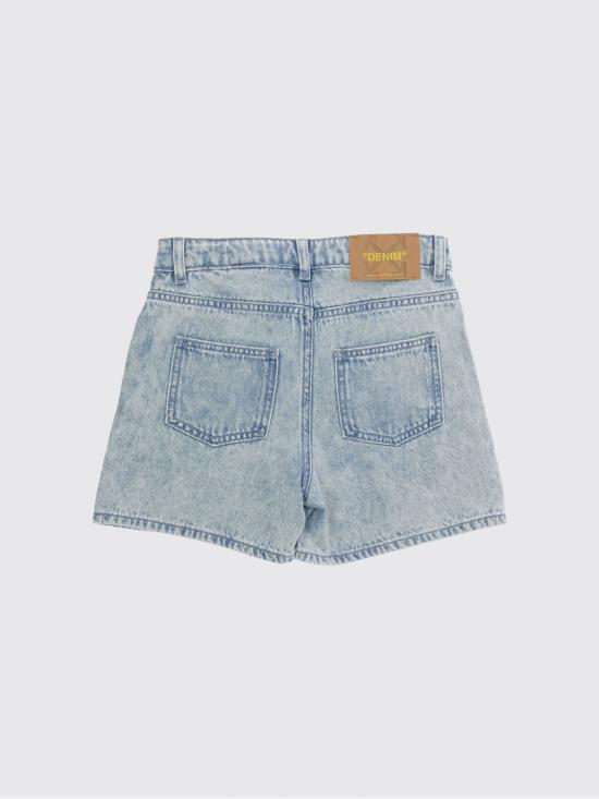 26SS [키즈] 오프화이트 데님 숏팬츠 44GYC004S26D001 452 Gnawed Blue - OFF WHITE