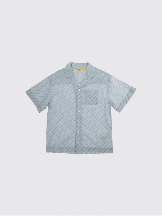 26SS [키즈] 오프화이트 데님 셔츠 44BGA002S26F001 451 Gnawed Blue