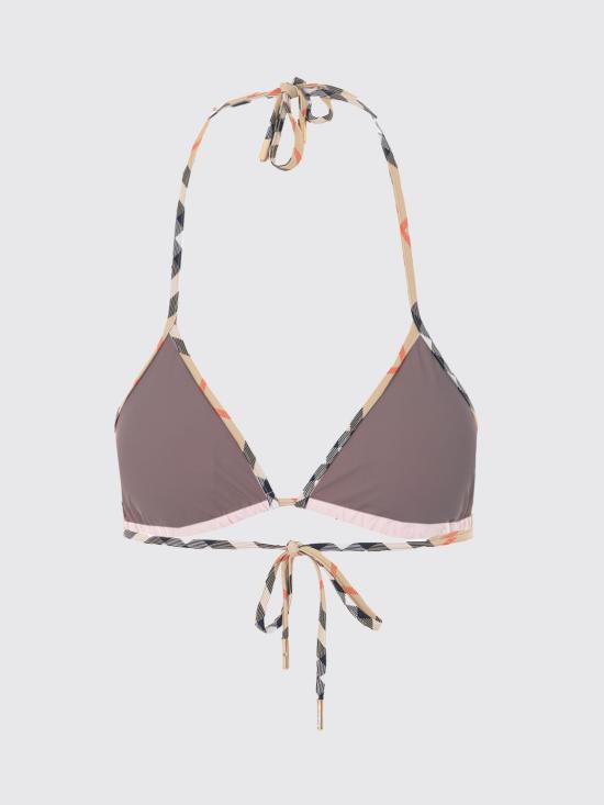 26SS 버버리 체크 트리밍 비키니 탑 8123666 Pink - BURBERRY