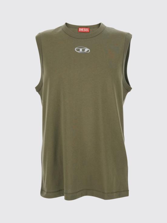 26SS 디젤 심리스 메탈릭 Oval D 코튼 탑 A217430JMBB 5AF Green - DIESEL