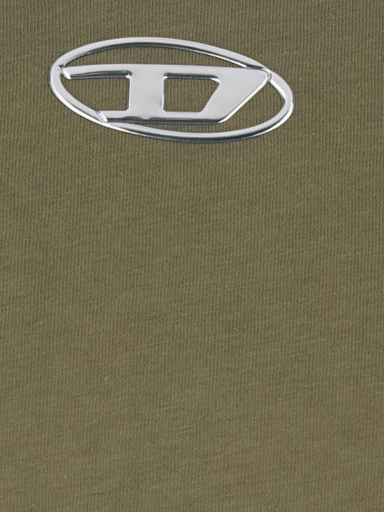 26SS 디젤 심리스 메탈릭 Oval D 코튼 탑 A217430JMBB 5AF Green - DIESEL