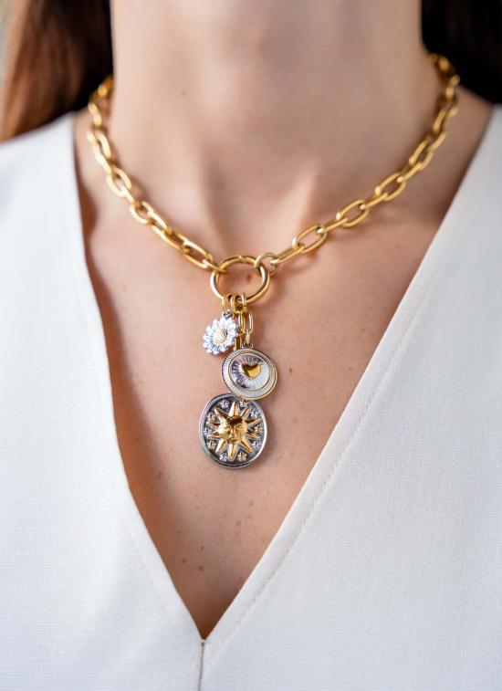  로니 폴 주얼리 목걸이/팬던트 믹스 메탈 참 클러스터 목걸이 - LONI PAUL JEWELRY