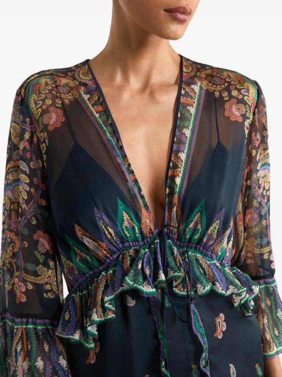 26SS 에트로 롱 원피스 WRHA0537 99SP1K4 Blue - ETRO