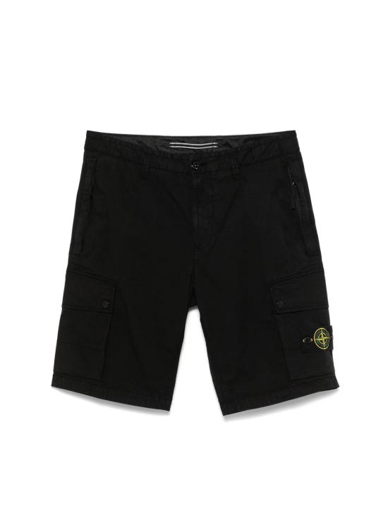 26SS 스톤 아일랜드 스트레치 오가닉 코튼 트윌 슬림핏 카고 버뮤다 숏팬츠 L1S15L100019S0A10 V0029 BLACK