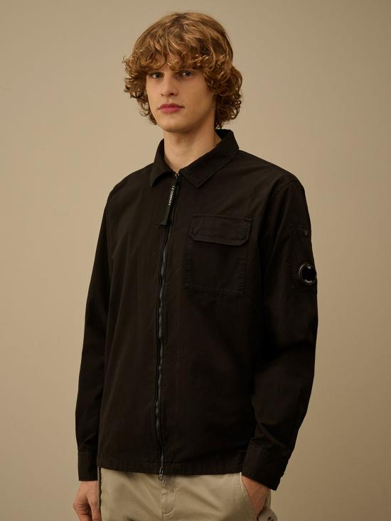 26SS 씨피 컴퍼니 오가닉 개버딘 지퍼 셔츠 RCCMOS705A110143G 999 BLACK - C.P. COMPANY