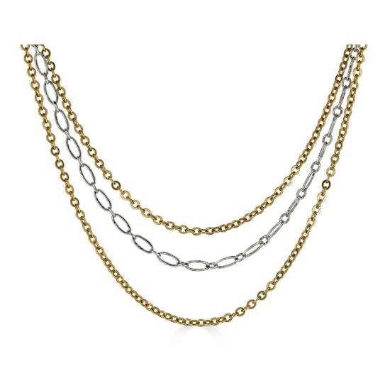  로니 폴 주얼리 목걸이/팬던트 혼합 금속 섬세한 세 줄 목걸이 - LONI PAUL JEWELRY