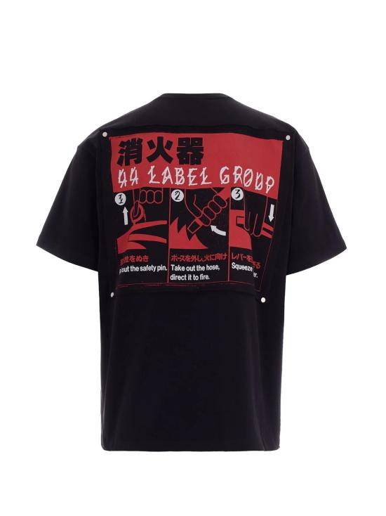 26SS 44레이블 반팔 티셔츠 B0030556FA706 P762 BLACK - 44 LABEL