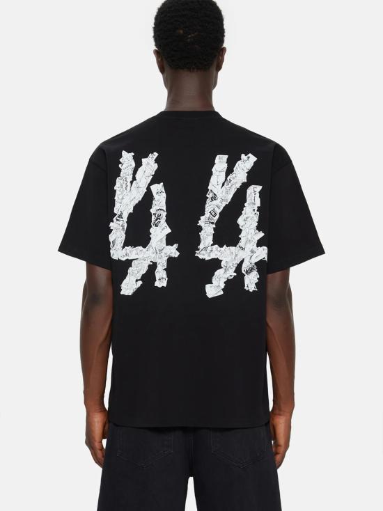 26SS 44레이블 반팔 티셔츠 B0030556FA706 P756 BLACK - 44 LABEL