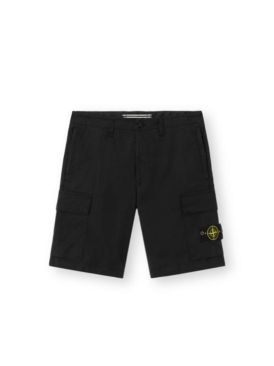 26SS 스톤 아일랜드 스트레치 코튼 텔라 파라슈트 카고 쇼츠 L1S15L100020S0003 V0029 BLACK