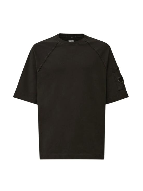 26SS 씨피 컴퍼니 라이트 플리스 숏슬리브 스웨트셔츠 20CMSS034A002246G 999 BLACK