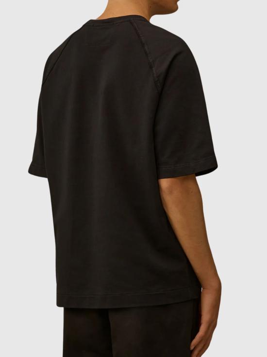 26SS 씨피 컴퍼니 라이트 플리스 숏슬리브 스웨트셔츠 20CMSS034A002246G 999 BLACK - C.P. COMPANY