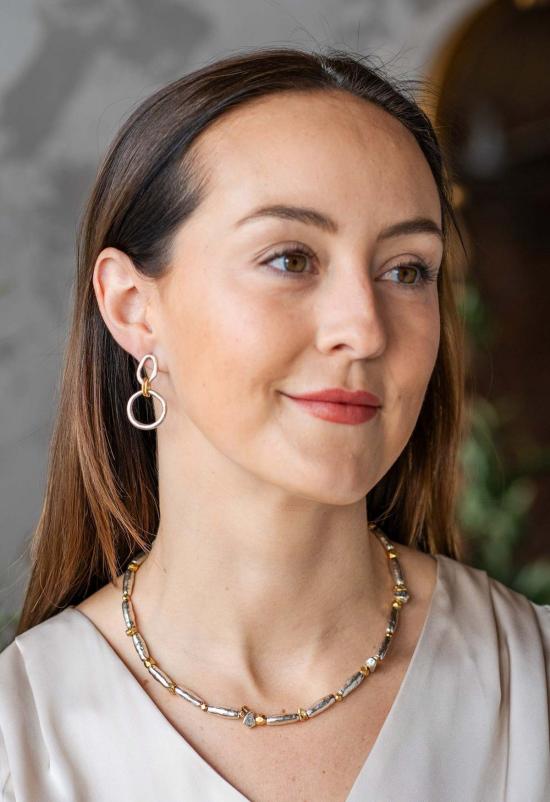  로니 폴 주얼리 목걸이/팬던트 혼합 금속 유기농 비즈 목걸이 - LONI PAUL JEWELRY