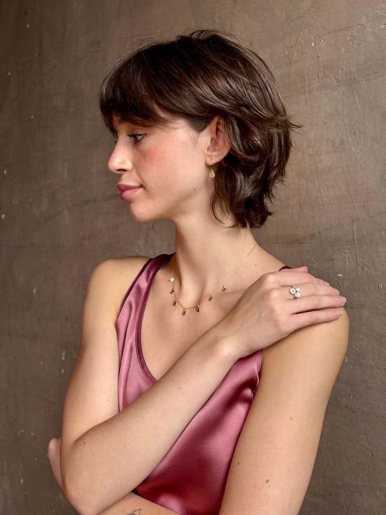  Emilie Shapiro 반지 에밀리 샤피로 화이트 사파이어 별자리  14K 옐로우 골드 - OTHER BRANDS