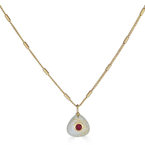  Loni Paul Jewelry 목걸이/팬던트 로니 폴 주얼리 루틸레이티드 쿼츠와 가넷 목걸이 (골드) - OTHER BRANDS