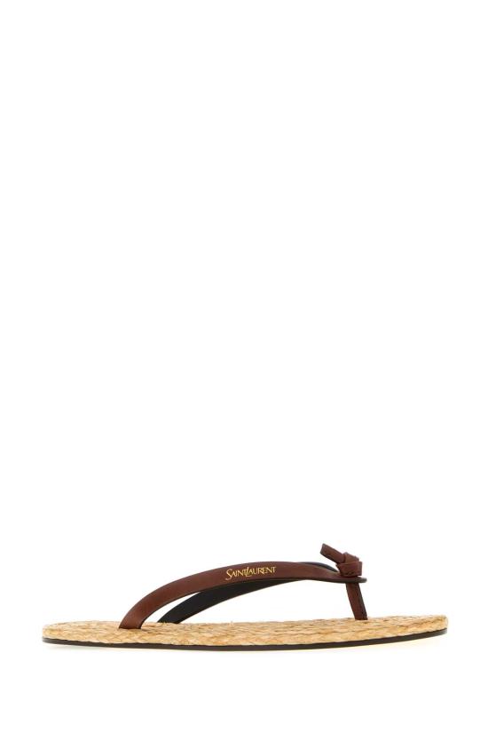 26SS 생로랑 뮬/슬리퍼 869737DWE00 6036 Brown - SAINT LAURENT