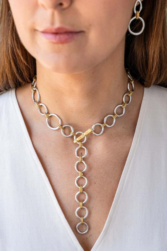  Loni Paul Jewelry 이어링 로니 폴 주얼리 혼합 금속 조각 원형 귀걸이 - OTHER BRANDS