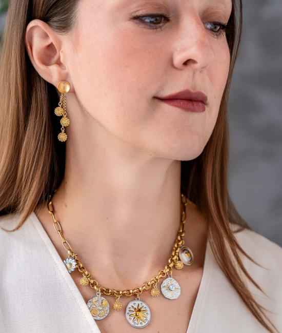  로니 폴 주얼리 목걸이/팬던트 혼합 금속 참 목걸이 - LONI PAUL JEWELRY