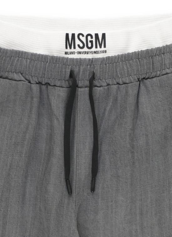 26SS [키즈] 엠에스지엠 스트레이트 팬츠 S6MSJUPA038 102 Grey - MSGM