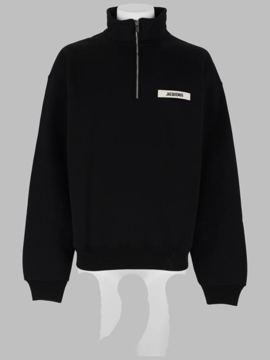 26FW 자크뮈스 하프 집업 스웨트 셔츠 SSM00313AJ0 0174990 BLACK