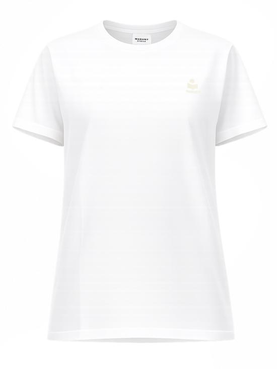 26FW 이자벨마랑에뚜왈 애비 로고 코튼 티셔츠 TS0070FA A1N98E20WH WHITE