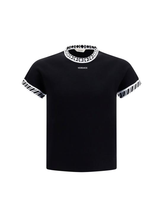 26FW 베르사체 반팔 티셔츠 10257701A18356 1B000 BLACK