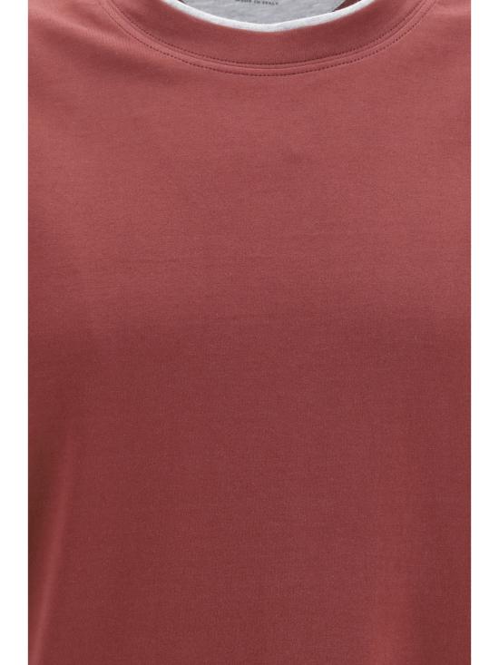 26FW 브루넬로 쿠치넬리 자수 로고 티셔츠 M0B137427 CGL17 BORDEAUX - BRUNELLO CUCINELLI