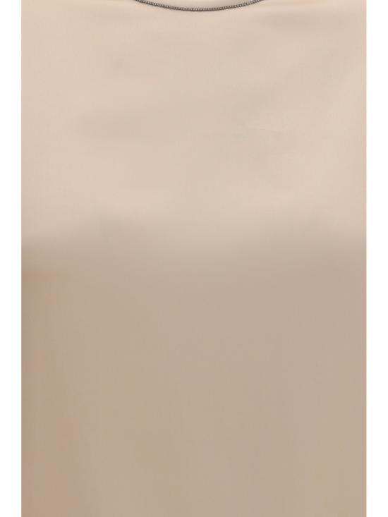 26SS 브루넬로 쿠치넬리 실크 크루넥 탑 M0C59DE310 C9643 BEIGE - BRUNELLO CUCINELLI