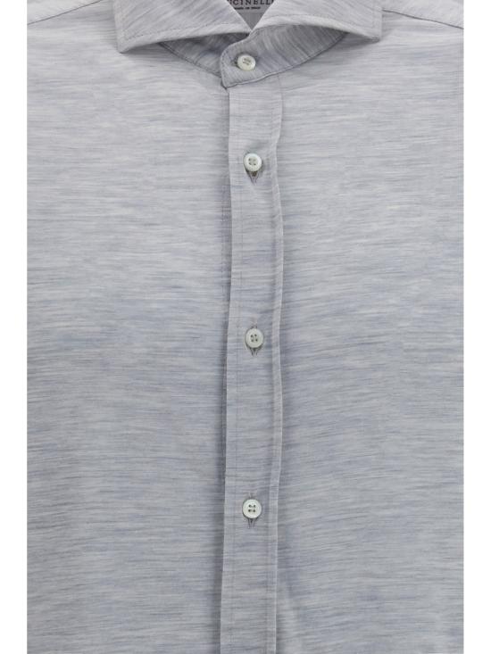 26SS 브루넬로 쿠치넬리 프렌치 칼라 셔츠 MD8216686 C570 GREY - BRUNELLO CUCINELLI