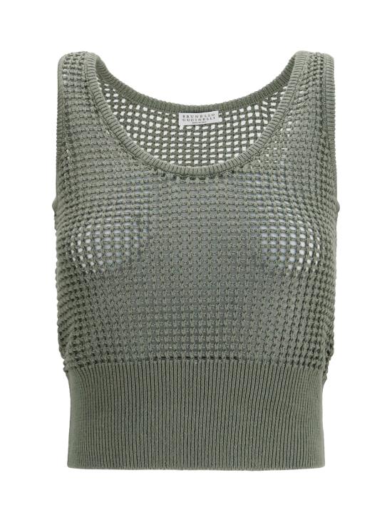 26SS 브루넬로 쿠치넬리 민소매 티셔츠 MDV762110 C3066 KHAKI