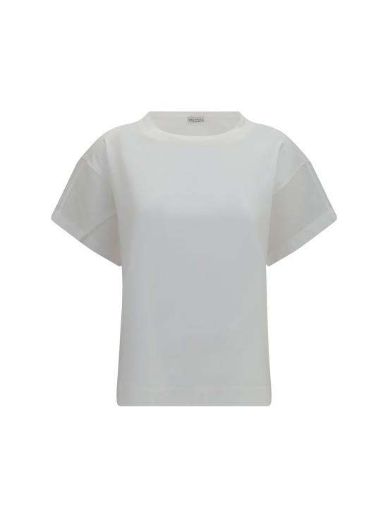 26SS 브루넬로 쿠치넬리 반팔 티셔츠 M0T81BX800 C6159 WHITE