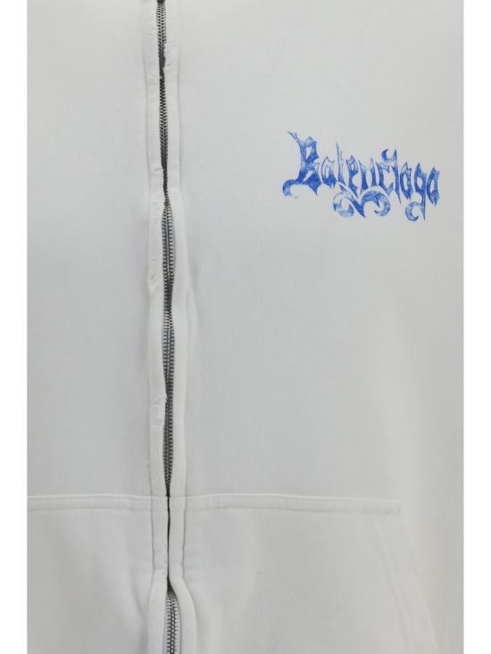 26FW 발렌시아가 스케치 집업 후드 A0017WTUVT3 9000 WHITE - BALENCIAGA