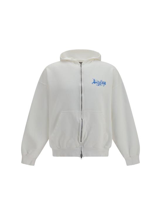 26FW 발렌시아가 스케치 집업 후드 A0017WTUVT3 9000 WHITE