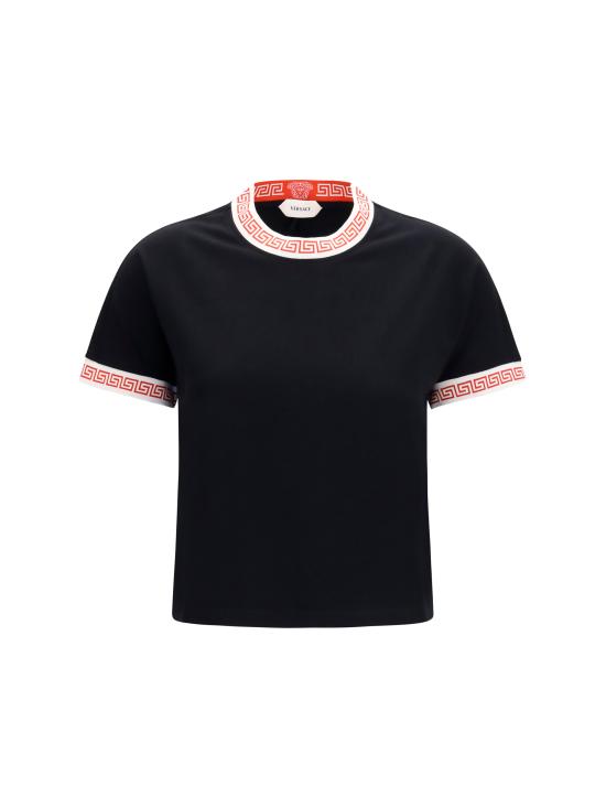 26FW 베르사체 반팔 티셔츠 10259891A18712 1B000 BLACK