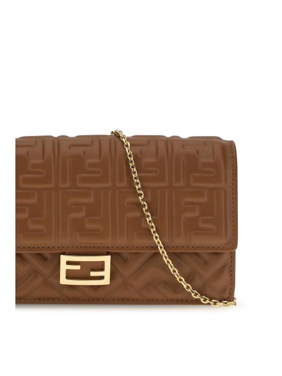 26FW 펜디 바게트 체인 지갑 8M0498AAJD F1UJK BROWN - FENDI