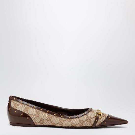 26FW 구찌 사보이 스터드 발레리나 슈즈 875050FAF7F Brown