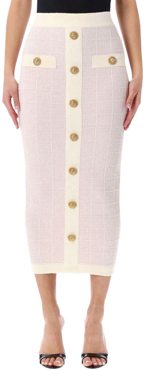 26SS 발망 미디 스커트 3615885889090 PINK
