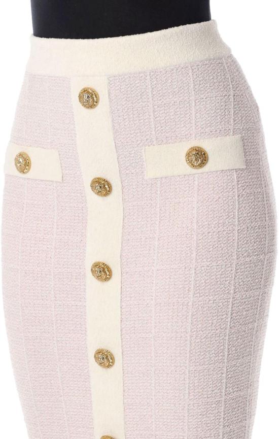 26SS 발망 미디 스커트 3615885889090 PINK - BALMAIN