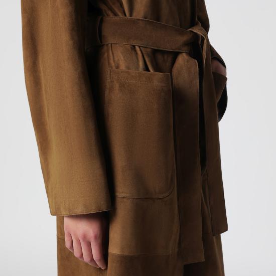 26FW Nour Hammour 미디 원피스 PF26C28SUE Brown - NOUR HAMMOUR