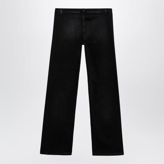 26FW 구찌 GG 가죽 라벨 워시드 코튼 데님 팬츠 872049XDDGJ Black - GUCCI